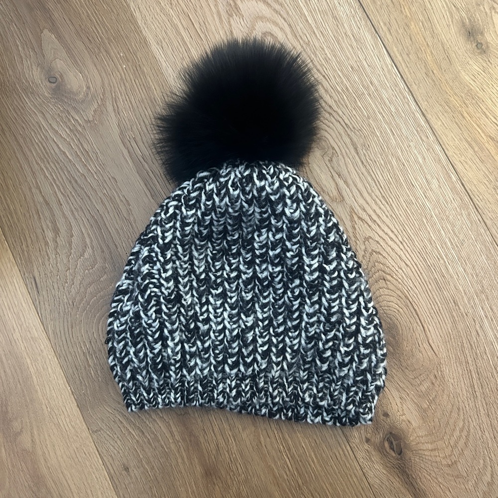 Sandro Paris Pom Pom beanie wool hat made in Italy